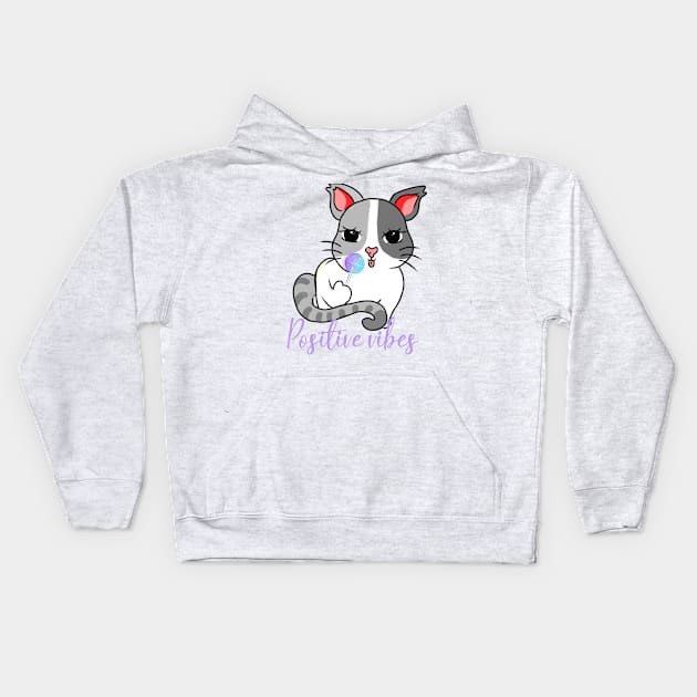 Cat and a lollipop Kids Hoodie by Lola Novato